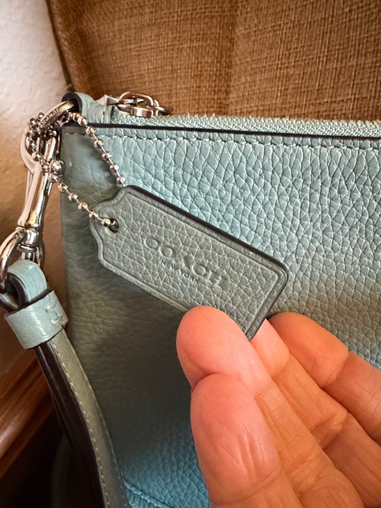 Coach Pebble Leather Crossbody Bag - Pale Blue - Picture 2 of 10